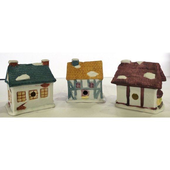 Reader's Digest 3 Christmas Village building Ornaments GROCER BAKER QUEEN'S INN - Picture 2 of 9